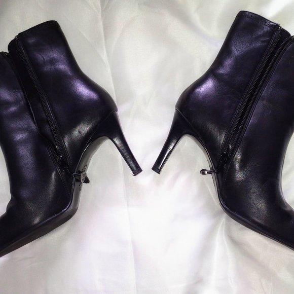 Black Leather Ankle Boots - Picture 12 of 14